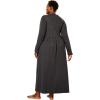 Only Necessities Plus Size Long Snap-Front Knit Lounger(Classic Heather Charcoal)