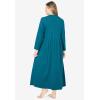 Only Necessities Plus Size Long Snap-Front Knit Lounger(Deep Teal)
