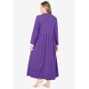 Only Necessities Plus Size Long Snap-Front Knit Lounger(Plum Burst)