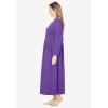 Only Necessities Plus Size Long Snap-Front Knit Lounger(Plum Burst)