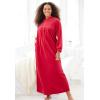 Only Necessities Plus Size Smocked Velour Long Robe(Black)