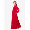 Only Necessities Plus Size Smocked Velour Long Robe(Classic Red)