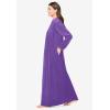 Only Necessities Plus Size Smocked Velour Long Robe(Plum Burst)