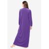 Only Necessities Plus Size Smocked Velour Long Robe(Plum Burst)