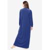 Only Necessities Plus Size Smocked Velour Long Robe(Ultra Blue)