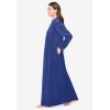 Only Necessities Plus Size Smocked Velour Long Robe(Ultra Blue)