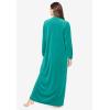 Only Necessities Plus Size Smocked Velour Long Robe(Waterfall)