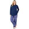 Only Necessities Plus Size Thermal PJ Set(Multi Plaid)