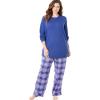 Only Necessities Plus Size Thermal PJ Set(Multi Plaid)