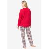 Only Necessities Plus Size Thermal PJ Set(Raspberry Sorbet Plaid)