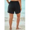 Swim 365 Women’s Plus Size Boxer Swim Short with Built-in Tummy Control Brief(Black)