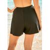 Swim 365 Women’s Plus Size Loose Swim Short with Built-in Tummy Control Brief(Black)