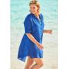 Swimsuits For All Swim 365 Women’s Plus Size Button-Front Swim Cover Up(Dream Blue)