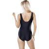 Swimsuits For All Swim 365 Women’s Plus Size Colorblock One-Piece(Black Aquamarine)