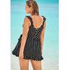 Swimsuits For All Swim 365 Women’s Plus Size Faux-Wrap Swim Dress(Black Hula Palm)