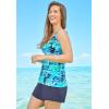 Swimsuits For All Swim 365 Women’s Plus Size Flowy Tankini Top(Black)