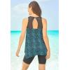Swimsuits For All Swim 365 Women’s Plus Size Mesh-Inset Longer Length Tankini Top(Multi Dot)