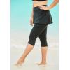 Swimsuits For All Swim 365 Women’s Plus Size Skirted Swim Capri Pant(Black)