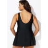Swimsuits For All Women’s Mesh High Neck Swimdress (Plus(Black)
