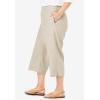 Woman Within Plus Size Linen Capri (Petite Available)(Natural Khaki)