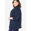 Woman Within Plus Size Microfleece Cardigan Shawl Collar Oversized Long Open Jacket(Medium Heather Grey)