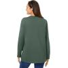 Woman Within Plus Size Perfect Long-Sleeve Crewneck Tee (Petite Available)(Pine)