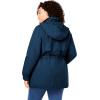 Woman Within Plus Size Petite Fleece-Lined Taslon Anorak(Navy)