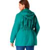 Woman Within Plus Size Petite Fleece-Lined Taslon Anorak(Waterfall)