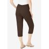 Woman Within Plus Size Petite The Soft Knit Capri(Chocolate)