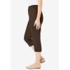 Woman Within Plus Size Petite The Soft Knit Capri(Chocolate)