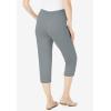 Woman Within Plus Size Petite The Soft Knit Capri(Gunmetal)