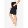 Woman Within Plus Size Stretch Cotton Pocket Bike Short(Black)