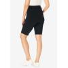 Woman Within Plus Size Stretch Cotton Pocket Bike Short(Black)