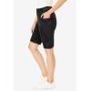 Woman Within Plus Size Stretch Cotton Pocket Bike Short(Black Wash)