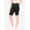 Woman Within Plus Size Stretch Cotton Pocket Bike Short(Black Wash)