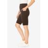 Woman Within Plus Size Stretch Cotton Pocket Bike Short(Chocolate)