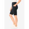 Woman Within Plus Size Stretch Cotton Pocket Bike Short(Heather Charcoal)