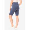 Woman Within Plus Size Stretch Cotton Pocket Bike Short(Heather Navy)