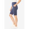 Woman Within Plus Size Stretch Cotton Pocket Bike Short(Heather Navy)