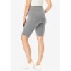 Woman Within Plus Size Stretch Cotton Pocket Bike Short(Medium Heather Grey)