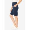 Woman Within Plus Size Stretch Cotton Pocket Bike Short(Navy)