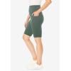Woman Within Plus Size Stretch Cotton Pocket Bike Short(Pine)