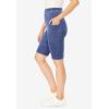 Woman Within Plus Size Stretch Cotton Pocket Bike Short(Stone Wash)