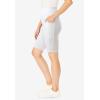 Woman Within Plus Size Stretch Cotton Pocket Bike Short(White)