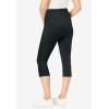 Woman Within Plus Size Stretch-Cotton Knit Pull-On Pocket Capri Leggings(Heather Charcoal)