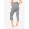Woman Within Plus Size Stretch-Cotton Knit Pull-On Pocket Capri Leggings(Medium Heather Grey)