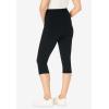 Woman Within Plus Size Stretch-Cotton Knit Pull-On Pocket Capri Leggings(Toffee)