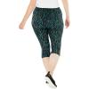 Woman Within Plus Size Stretch-Cotton Knit Pull-On Printed Capri Leggings(Waterfall Dots)