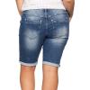 ellos Plus Size Button-Front Denim Shorts(Light Stonewash)