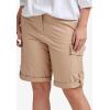 ellos Plus Size Convertible Cargo Shorts(White)